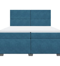 Boxspringbett mit Matratze Blau 200x200 cm Samt