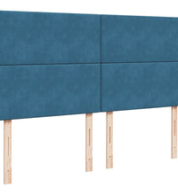 Boxspringbett mit Matratze Blau 200x200 cm Samt