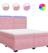 Boxspringbett mit Matratze Rosa 200x200 cm Samt