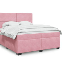 Boxspringbett mit Matratze Rosa 200x200 cm Samt