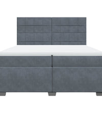 Boxspringbett mit Matratze Dunkelgrau 200x200 cm Samt