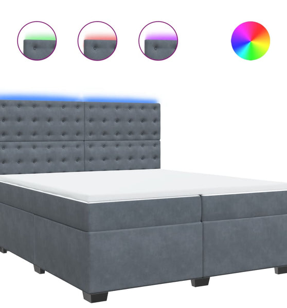 Boxspringbett mit Matratze Dunkelgrau 200x200 cm Samt