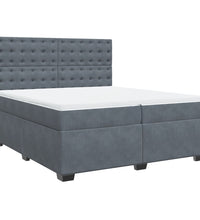 Boxspringbett mit Matratze Dunkelgrau 200x200 cm Samt