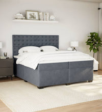 Boxspringbett mit Matratze Dunkelgrau 200x200 cm Samt