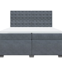 Boxspringbett mit Matratze Dunkelgrau 200x200 cm Samt