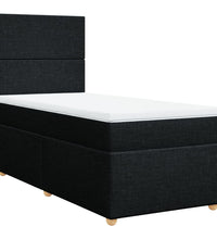 Boxspringbett mit Matratze Schwarz 80x200 cm Stoff