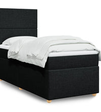 Boxspringbett mit Matratze Schwarz 80x200 cm Stoff