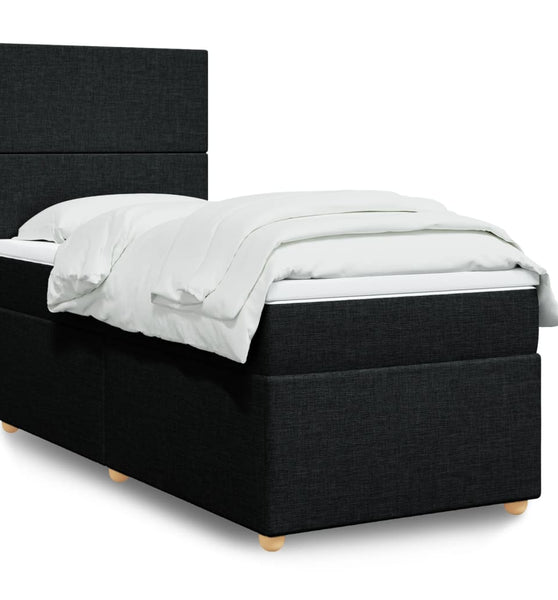 Boxspringbett mit Matratze Schwarz 80x200 cm Stoff