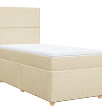 Boxspringbett mit Matratze Creme 80x200 cm Stoff