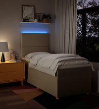 Boxspringbett mit Matratze Creme 80x200 cm Stoff