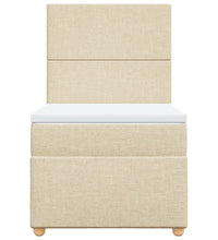 Boxspringbett mit Matratze Creme 80x200 cm Stoff