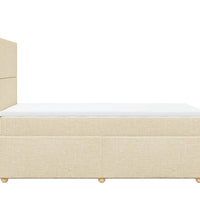 Boxspringbett mit Matratze Creme 80x200 cm Stoff