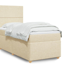 Boxspringbett mit Matratze Creme 80x200 cm Stoff