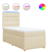 Boxspringbett mit Matratze Creme 80x200 cm Stoff