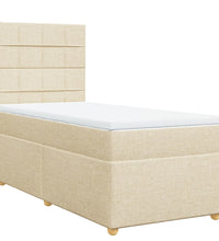 Boxspringbett mit Matratze Creme 80x200 cm Stoff
