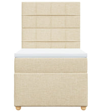 Boxspringbett mit Matratze Creme 80x200 cm Stoff