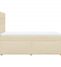 Boxspringbett mit Matratze Creme 80x200 cm Stoff