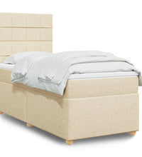 Boxspringbett mit Matratze Creme 80x200 cm Stoff