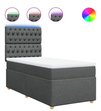 Boxspringbett mit Matratze Dunkelgrau 80x200 cm Stoff