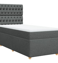 Boxspringbett mit Matratze Dunkelgrau 80x200 cm Stoff