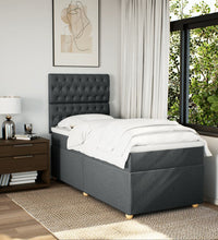 Boxspringbett mit Matratze Dunkelgrau 80x200 cm Stoff