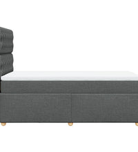 Boxspringbett mit Matratze Dunkelgrau 80x200 cm Stoff
