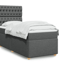Boxspringbett mit Matratze Dunkelgrau 80x200 cm Stoff