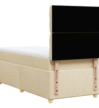 Boxspringbett mit Matratze Creme 80x200 cm Stoff