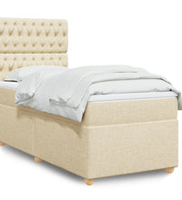 Boxspringbett mit Matratze Creme 80x200 cm Stoff