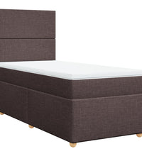 Boxspringbett mit Matratze Dunkelbraun 90x190 cm Stoff