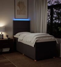 Boxspringbett mit Matratze Dunkelbraun 90x190 cm Stoff