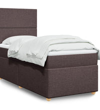 Boxspringbett mit Matratze Dunkelbraun 90x190 cm Stoff