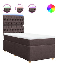 Boxspringbett mit Matratze Dunkelbraun 90x190 cm Stoff