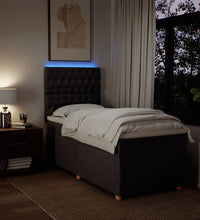 Boxspringbett mit Matratze Dunkelbraun 90x190 cm Stoff