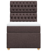 Boxspringbett mit Matratze Dunkelbraun 90x190 cm Stoff