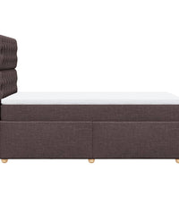 Boxspringbett mit Matratze Dunkelbraun 90x190 cm Stoff