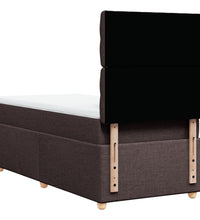 Boxspringbett mit Matratze Dunkelbraun 90x190 cm Stoff