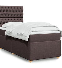 Boxspringbett mit Matratze Dunkelbraun 90x190 cm Stoff