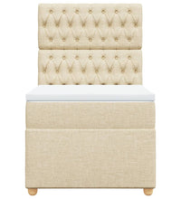 Boxspringbett mit Matratze Creme 90x190 cm Stoff
