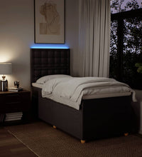 Boxspringbett mit Matratze Dunkelbraun 90x190 cm Stoff