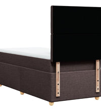 Boxspringbett mit Matratze Dunkelbraun 90x190 cm Stoff