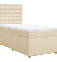 Boxspringbett mit Matratze Creme 90x190 cm Stoff