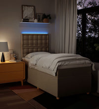 Boxspringbett mit Matratze Creme 90x190 cm Stoff