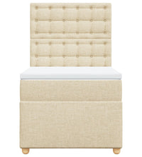 Boxspringbett mit Matratze Creme 90x190 cm Stoff