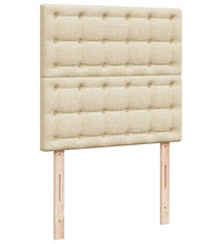 Boxspringbett mit Matratze Creme 90x190 cm Stoff