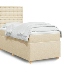 Boxspringbett mit Matratze Creme 90x190 cm Stoff