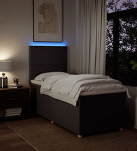 Boxspringbett mit Matratze Dunkelbraun 90x200 cm Stoff