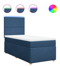 Boxspringbett mit Matratze Blau 90x200 cm Stoff