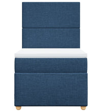 Boxspringbett mit Matratze Blau 90x200 cm Stoff