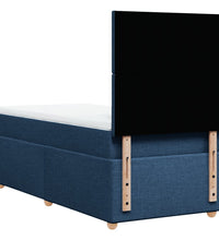 Boxspringbett mit Matratze Blau 90x200 cm Stoff